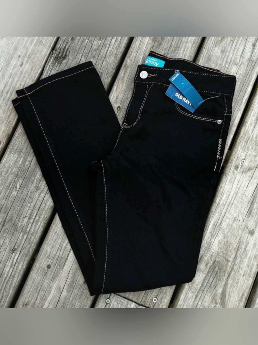 Old Navy black skinny jeans adjustable waste girls size 12 plus
